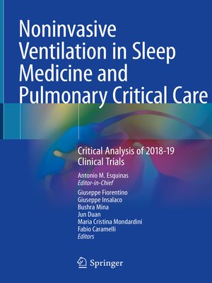 cover image of Noninvasive Ventilation in Sleep Medicine and Pulmonary Critical Care